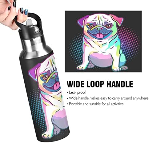 Alaza Pug Dog Dog Pop Art Style Style Water Bottle