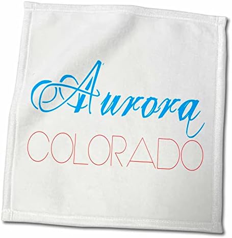 ערים אמריקאיות 3DROSE - אורורה קולורדו, כחול, אדום על לבן - מגבות