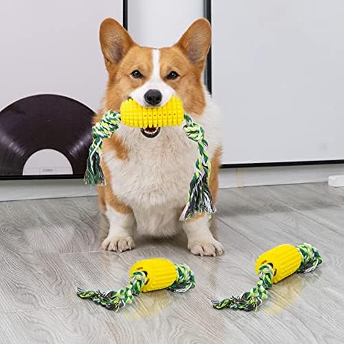 צעצוע נושך כלבי חיות מחמד דמוי תירס, בליטות אופקיות ואנכיות מעוצבות באופן ייחודי כדי לעזור