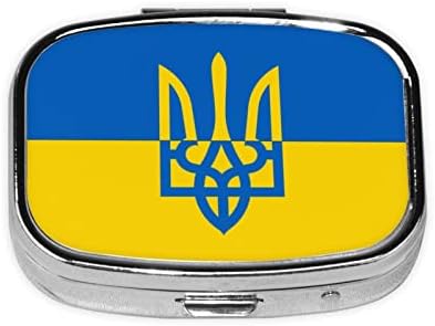 אוקראיני דגל כיכר מיני גלולת תיבת נסיעות רפואה תאים ארגונית נייד מתכת גלולת מקרה