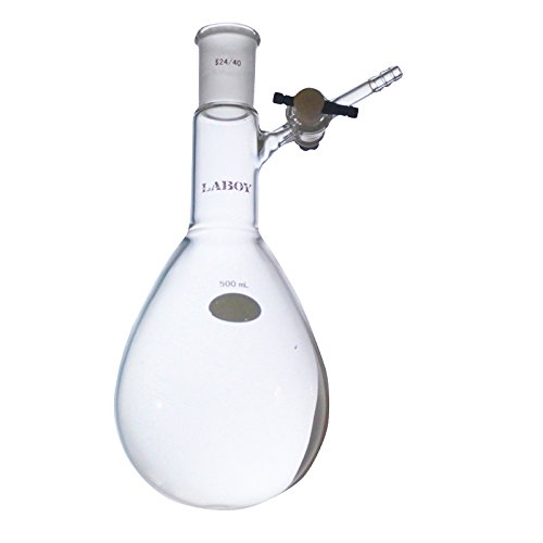 זכוכית Laboy 200 מל בצורת אגס בצינור בקבוק צינור תגובה בסגנון KJELDAHL, ללא אוויר ללא אוויר עם עצירה זכוכית וזכוכית