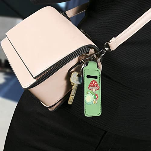 ירוק צפרדע פטריות פסטיק מחזיק שפתון מקרה שפתון מחזיק מחזיקי מפתחות גלוס צינור מחזיק קטן מתנות לנשים