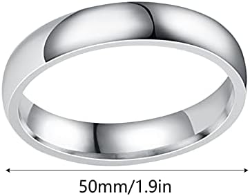 טבעת פרחי שרף 4 ממ קשת נירוסטה טבעת טבעת פנים חלקה טבעת פלדה