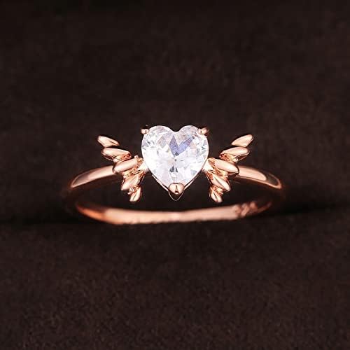 2023 מעודן אגף יהלומי לב טבעת נשים אירוסין טבעת תכשיטי מתנות מוצדק טבעת