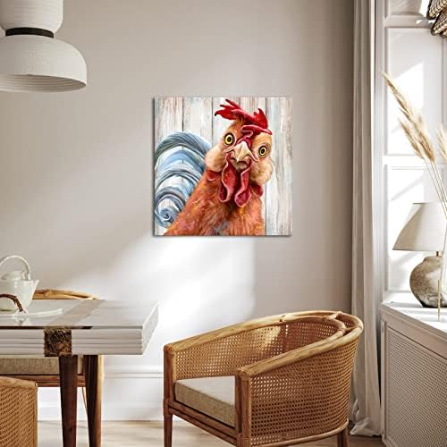 סימיוואו בית חווה קיר תפאורה תרנגול ציור מטבח דקור המדינה קיר אמנות ממוסגר בד הדפסת 24 איקס 24