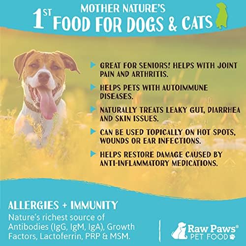 כפות גלם לחיות מחמד בקר קולוסטרום לכלבים אלרגיות & מגבר; תמיכה חיסונית, 5-עוז-תוצרת ארה ב, אבקת קולוסטרום