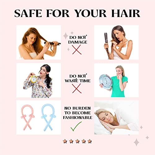 תלתלי שיער חסרי חום מסלסל מוט סרגל ראש - כלי עיצוב שיער ומכשירים לשיער בינוני וארוך - ללא סרט