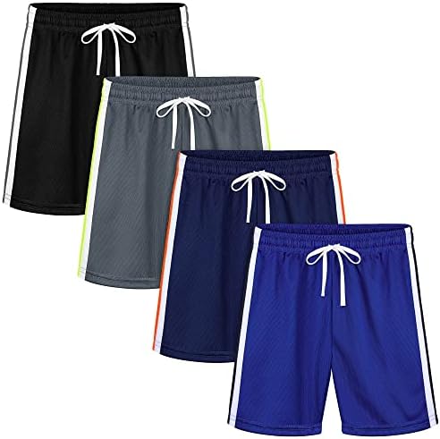 רסינטה 4 מארז פעוט ילד רשת פעיל מכנסיים קצרים מהיר יבש ספורט ביצועים כדורסל מכנסיים קצרים