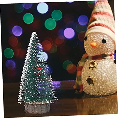 Cabilock 7 PCS מיני עץ חג המולד קישוטי יליד קישוטי פרה מסה דה ארטיפאלס פארה עץ חג המולד טופרים קישוטי שלג