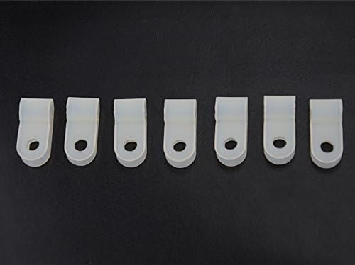 Xingyheng 200 יחידות ניילון לבן R-Type מהדק כבלים אטב עבור צינור חוט דיא של 1/4 אינץ '
