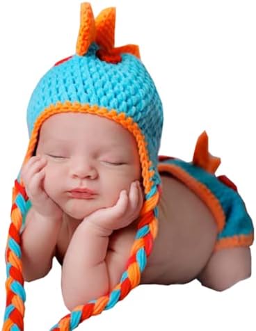 LPPGRACE אבזרי צילום תינוקות יילוד אבזרי דינוזאור סרוגים תלבושת תלבושת בעבודת יד