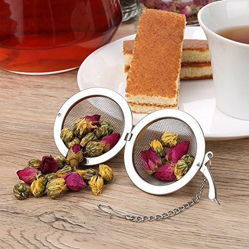 סיאסקי 2 יחידות חליטת תה רשת נירוסטה, 2.1 אינץ ' כדור תה מסננת תה מפזר תה תה תלול יותר לסינון תה