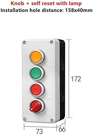 תיבת בקרת Puryn עם מתג כפתור אור 24V/220V עם כפתור עצירת חירום איפוס עצמי מתג תעשייתי קופסה אטומה
