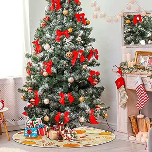 דלעות חצאית עץ חג המולד 36 אינץ '/48 אינץ' תפאורה ביתית לחצאית עץ חג המולד מחצלת קישוטים לעץ