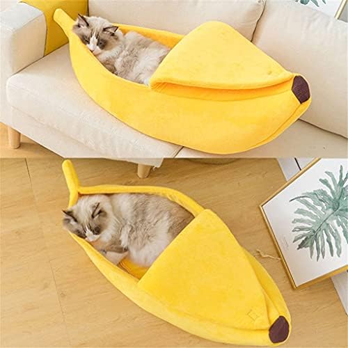 טאימווי מצחיק בננה חתולי מיטת בית חמוד מפנק חתולי מחצלת מיטות חם עמיד נייד לחיות מחמד סל מלונה כלב כרית