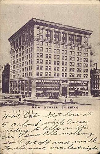 הבניין Slater Worcester, מסצ'וסטס מ.א. גלויה עתיקה מקורית 1909