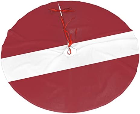 חצאית עץ חג המולד, מחצלת עץ דגל לטביה בגודל 30-48 אינץ 'לקישוטים לחג המולד קישוטים למסיבות חג