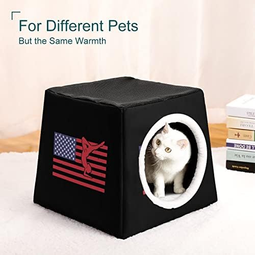 אמריקאי דגל מתעמל חתול מיטות לחתולים מקורה חמוד חיות מחמד בית מתקפל מסתור מיטת עבור חיצוני חתולי כלבים