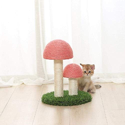 טבעי פשתן פטריות חתול מגרד עמודת סימולציה דשא גדול ללבוש עמיד חתול צעצוע גירוד לוח, ורוד