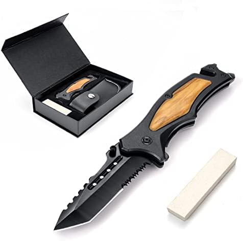 סכין כיס כלי עזר של GVDV - 6 בסכין מתקפלת עם מפסק זכוכית, פותחן בקבוקים, קליפ כיס, סכין רב -פונקציונלית