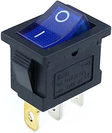VELORE 1PCS KCD1 מתג נדנדה מתג הפעלה 3PIN ON-OFF 6A/10A 250V/125V AC AC צהוב צהוב כחול כחול מתג כפתור