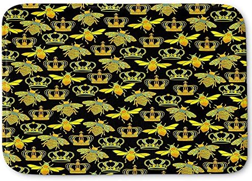 דיא נוצ ' ה זיכרון קצף אמבטיה או מטבח מחצלות על ידי פום גרפי עיצוב - מלכת דבש דבורים ירוק שחור