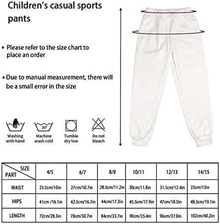 מכנסי טרניטי של ילדים מכנסיים אלסטיים מותניים אימון אתלטי מכנסיים למכנסיים לבנות בנות בגודל 4-15 שנים