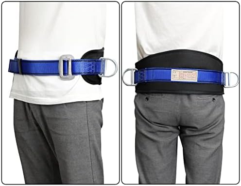 חגורת רתמת טיפוס על בטיחות בטיחות טרסמימה - מיקום חגורת טיפוס עם כרית המותניים וטבעות של 2 ד ', ערכת חגורת בטיחות