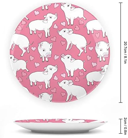 מיני חזירים ועצם לבבות סין צלחת דקורטיבית עם מעמד ביתי מתנה צלחות קינוח צלחות פלטה מתנה 8 אינץ '