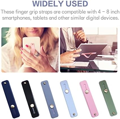 6 חתיכות רצועת אצבעות לטלפון, גב אחיזת אצבעות תושבת רצועת אצבעות ניידת לרוב הטלפונים הניידים,