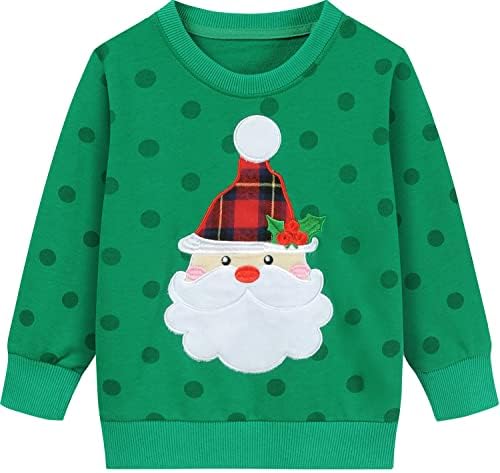 פעוטות של DDSOL ילדה קטנה לחג המולד סווטשירט ילד מכוער סנטה קלאוס איילים חולצת חג המולד טי טיס בגדים