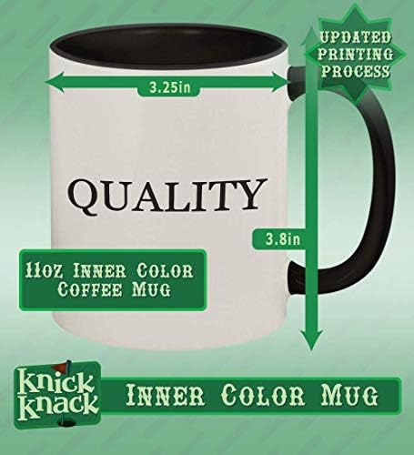 מתנות קישוטים צ ' יקאנר - 11 עוז האשטאג ידית צבעונית קרמית ובתוך כוס ספל קפה, שחור