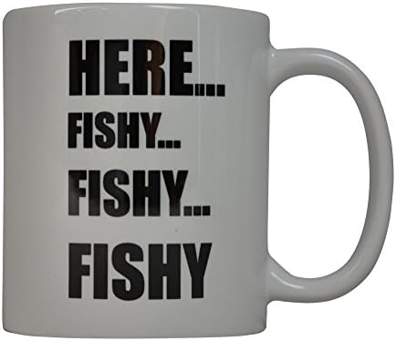 רוג נהר ספל קפה ספל דייג כאן דג דגי דגי דגי כוס מתנה רעיון מתנה לגברים אבא סבא דייג