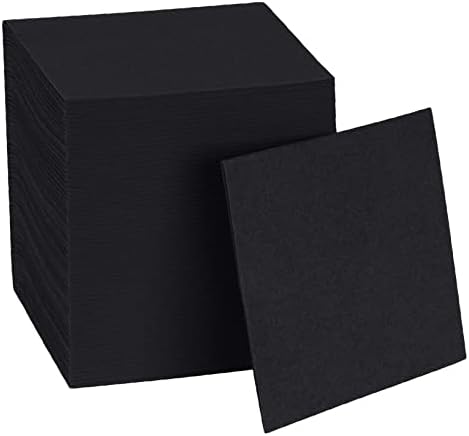 מפיות קוקטייל שחור חד פעמי נייר נייר - 4 x 4 דמוי משקאות מתקדמים כמו מסיבת משקאות מרובעת חבילת