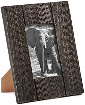 מסגרת צילום של קרש עץ חום כהה, מחזיקה תמונה של 4X6, גובה 9.8 אינץ