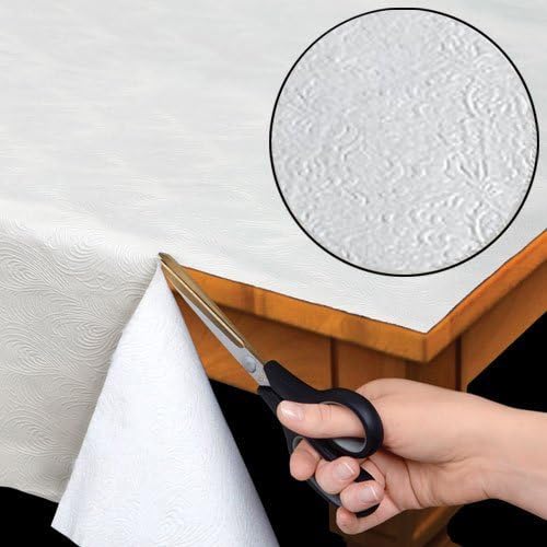 מציאות ביתיות פלוס מגן כרית שולחן כבד מרופד עם גיבוי פלנל - חתוך כך להתאים לבן