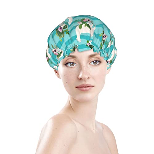 נשים לשימוש חוזר כובע שיער שולי שיער מצחיק לאמה קקטוס כחול שכבות כפול