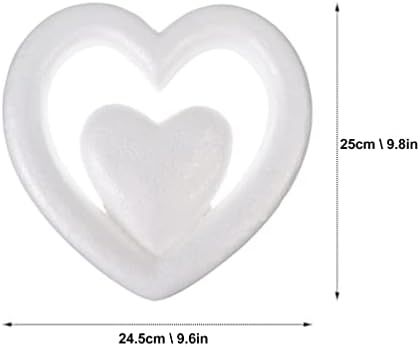 Pretyzoom 2 pcs דוגמנות למלאכת לב קצף לבבות לבבות פוליסטירן דגמי כדור קצף עבור אומנות DIY מלאכת