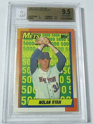 1990 Topps Tiffany Nolan Ryan Salute 2 Mets BGS 9.5 אבני חן מנטה - כרטיסי טירון בייסבול.