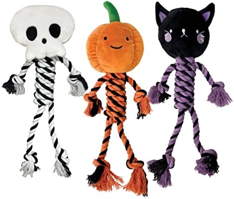 Foufit Challoweenders Cnotties Plush & Rope Toy לכלבים, חתול שחור
