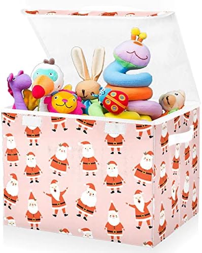 Fuluhuapin חזה קופסת אחסון צעצועים לחג המולד עם מכסה, 16.5 x12.6 x11.8 צעצועים יציבים ארגזים ארגזי