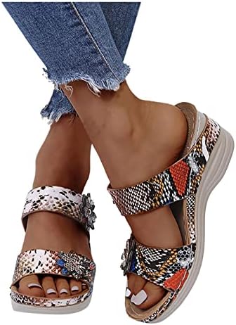 כפכפים של פביורט לנשים, סנדלי פלטפורמה לנשים קרסול רצועת הבוהן הפתוחה 2022 נשים סנדלי טריז נעליים בעלות