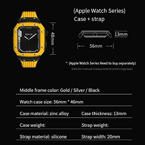 Eksil for Apple Watch Series 44 ממ גברים סגסוגת סגסוגת שעון רצועת רצועת 45 ממ 42 ממ מסגרת מתכת שינוי