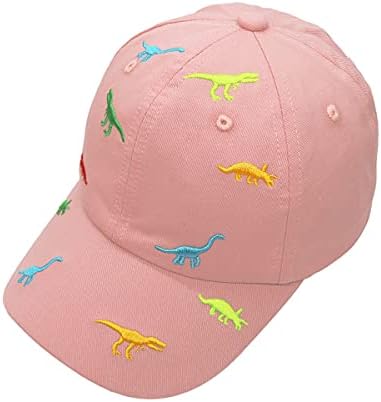 כובע בייסבול רקמת דינוזאור של ג'ראג לילדים פעוטות ילדים כותנה כותנה כותנה כובעים כובעים מתכווננים 2-6T