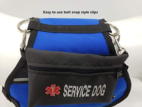 פעיל כלב שירות כלב גדול קליפ על רקום אביזר פאוץ עם סימן התראה רפואי עבור 9 לרתום חגורה לולאות, וסטים-7 איקס 5 רוכסן