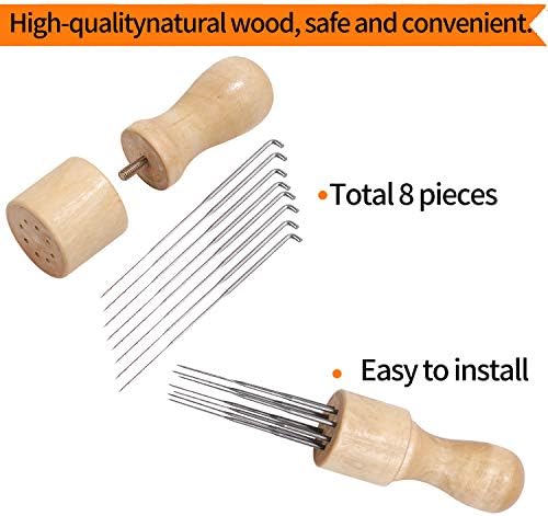 מחט לבוד כלי מוצק עץ ידית הרגיש תפר אגרוף כלי 10 יחידות צמר מרחף כלים