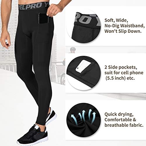 מכנסי דחיסה של Mens Mens קווירי יותר חותלות אתלטיות פעילות עם כיסים המריצים מכנסי אימון רכיבה על