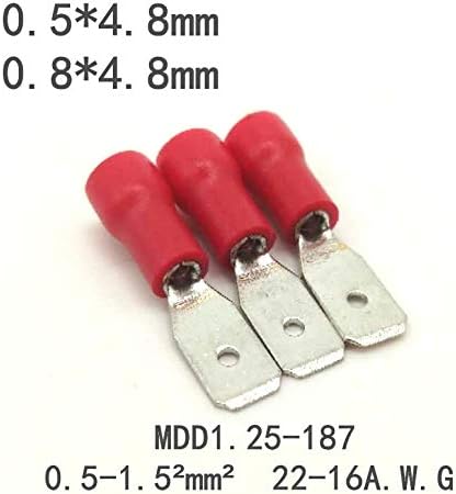 ONVAS 100 יחידות זכר אדום כחול צהוב 2.8 ממ 4.8 ממ 6.3 ממ מחבר חוט ספייד מבודד מחבר מלחץ חשמלי מסוף -