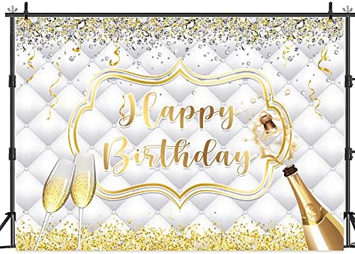 אור שמפניה יום הולדת רקע 7 ווקס5 שעות רגליים לבן זהב שמח מסיבת יום הולדת צילום רקע לנשים גברים עוגת