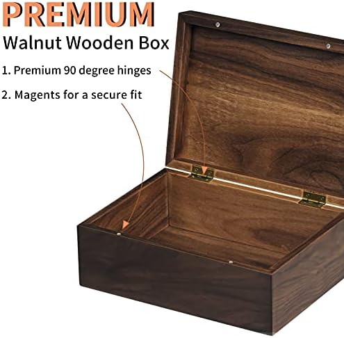 קופסת עץ עם מכסה צירים - קופסת אחסון מזכרת קיימת - קופסת מזכרת זיכרון מעץ - קופסאות דקורטיביות עם מכסים -
